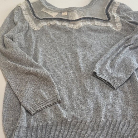 Elegant Gray Sweater with Sheer Details - Picture 5 of 8